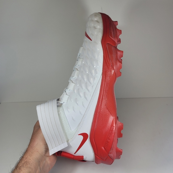 Nike Savage Pro 2 Shark Men\'s Size 14 Football Cleats White Red Shoes BV5448-104 main image 6